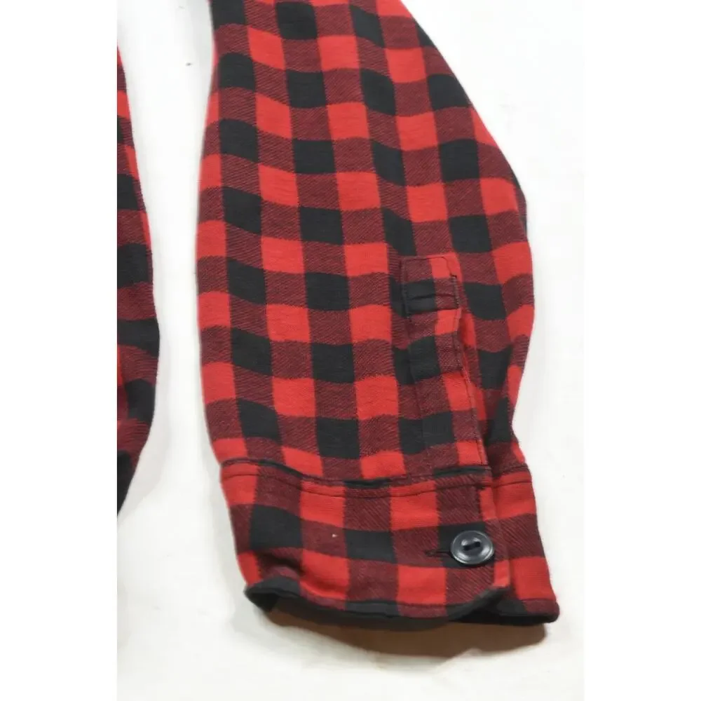 Vintage Polo Ralph Lauren Popover Flannel Work Shirt Mens Large Buffalo Plaid